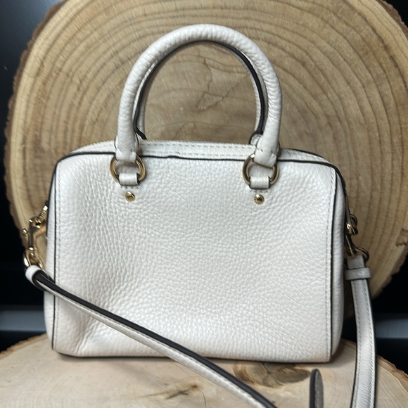 Coach Mini Rowan Dancing Kitten Orange Cat & Cream Leather Handbag Crossbody - Picture 3 of 11